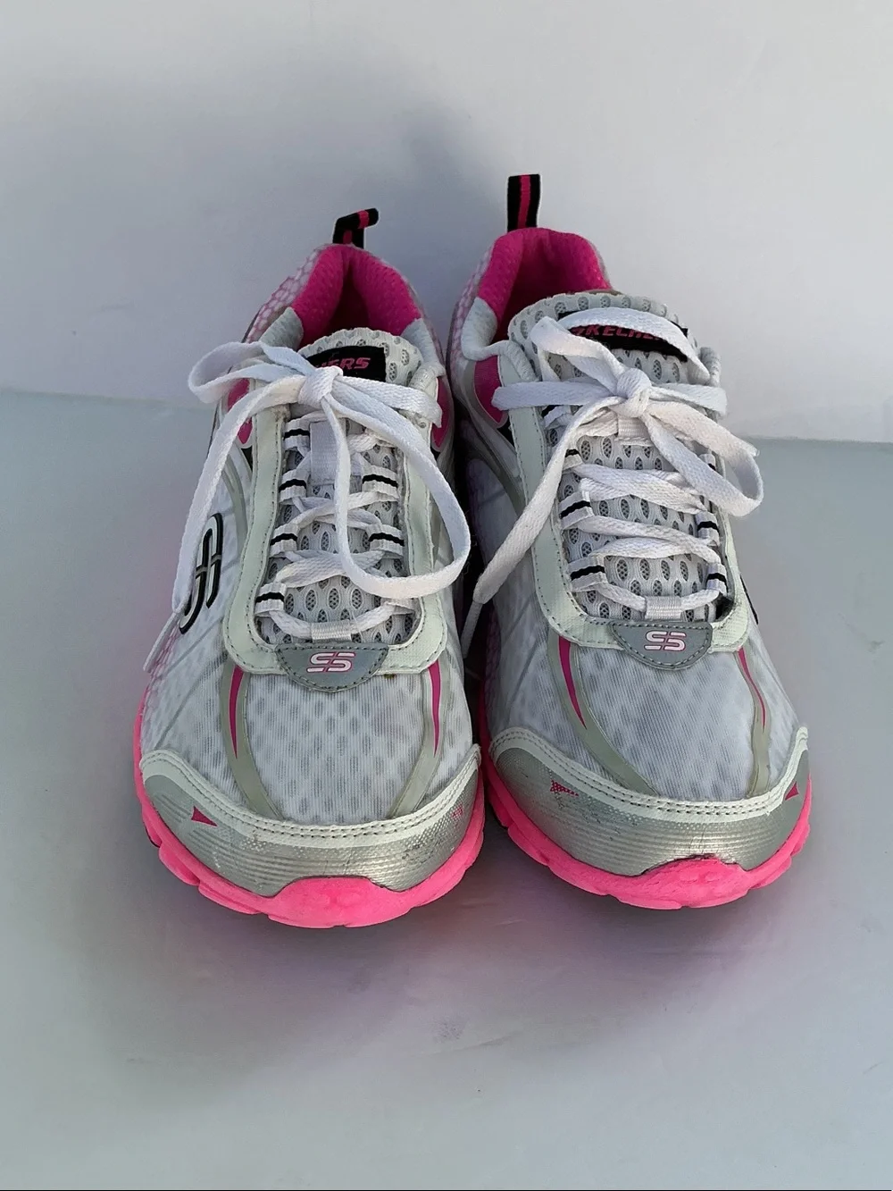 Skechers White and Hot Pink Women's Running Shoes